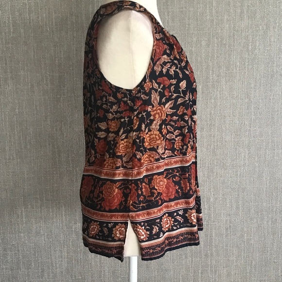 LUCKY BRAND Floral Sleeveless Tie Neck Tank Top - Picture 2 of 4